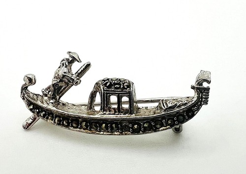 Jugendstil brosche gondel aus - jugendstil-brosche,