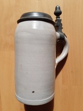 Bierkrug mit Zinndeckel / 1 L