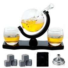 Whiskey Decanter Globe Ship &