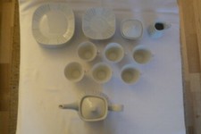 Geschirr, Eschenbach Bavaria, Kaffeeset, vollständig, 50er/60er Jahre, Streifen