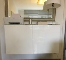 BESTÅ Sideboard mit 2 Türen,weiß glasplatte,2 glas Regal boden 120Lx 64Hx42B