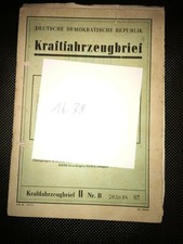 DDR Kfz Brief MZ ES 250/1