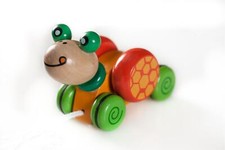 Eichhorn Nachziehtier Schildkröte Ziehtier aus Holz, Holzspielzeug 14cm