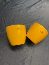 Übertopf Blumentopf  gelb matt Scheurich  2er SET 12,5 x 11,5 cm + 14 x 12 cm