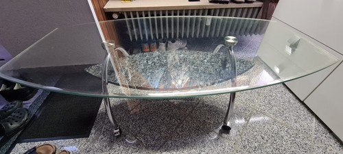 Couchtisch glas granit chrom - glas,
