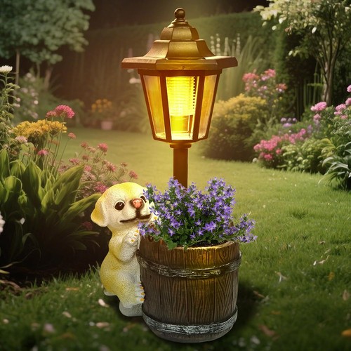 Solar gartendeko hund mit - solar,