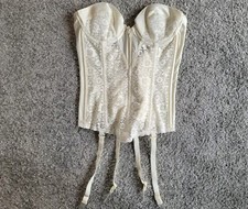 Korsage Corsage Braut Hochzeit Spitze creme Mieder VaBien 75 A