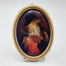 KPM Berlin Porzellanbild Gemälde Mann Mit Pfeife um 1920 Bildplatte Porzellan 