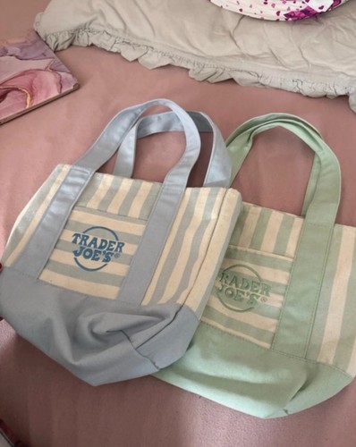 Striped mini canvas tote - mini,