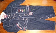 Jeans Anzug 3-teilig maritim Sigikid Gr. 68 mit Applikationen+Stickereien NEU