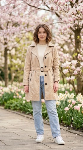 Trenchcoat beige mantel - trenchcoat,