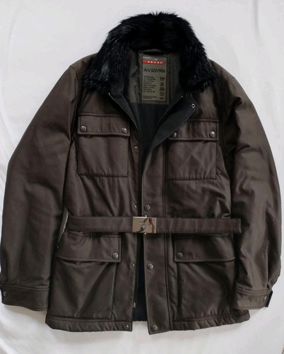 Prada field jacke nylon - field, pelz