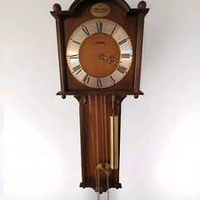 Vintage Wanduhr Dugena Carpe Diem Pendeluhr mit Schlagwerk Sammlerstück, H 80 cm