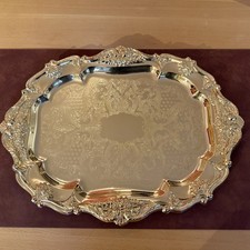 Zauberhaftes vergoldetes Tablett mit Verzierungen, Vintage, Tipptopp