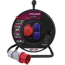 Kabeltrommel Verlängerung Baustrom Starkstromkabel 16A H05VV-F  5x1,5 20-50m