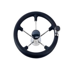 Edelstahl Steuerrad schwarz