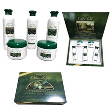 Pflegeset Olivenöl Set 5-tlg Shampoo Lotion Creme Duschgel Geschenkbox Bio-Vital