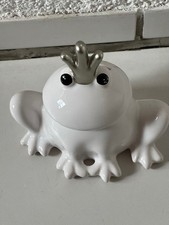 Keramik Frosch Spardose weiss