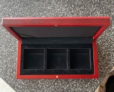 Leuchtturm - Münzkassette -  Münzenbox - Holzkassette quadratische Münzkapseln