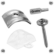100 Abstandhalter Sinus 76/18 + Kalotten blank + Spenglerschrauben 4,5x55 A2 V2A