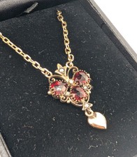 Antike Jugendstil Granat Herz