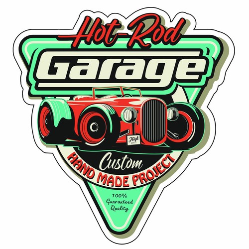 Retro aufkleber hot rod - aufkleber,