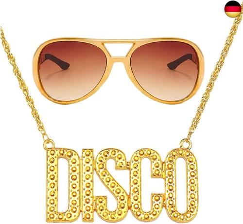 Brille disco kette gold - brille,