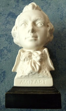 Büste Figur Statue Deko: W.A. Mozart, 195 mm, Bisquitporzellan, Goebel/ Bachmann