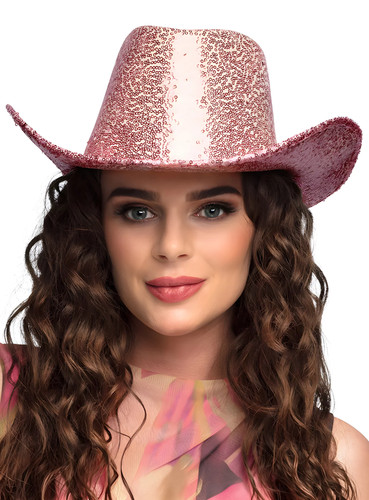 Cowboyhut glitzer rodeo rosa - glitzer,