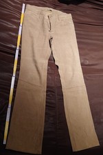 Super weiche italienische Damen Wild- Lederhose Sand Camel Farben IT 46 DE 38