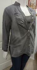 Blusenjacke mit Top, Tunika, Bluse, Shirt, Grau, Größe.:  46 von Gieva