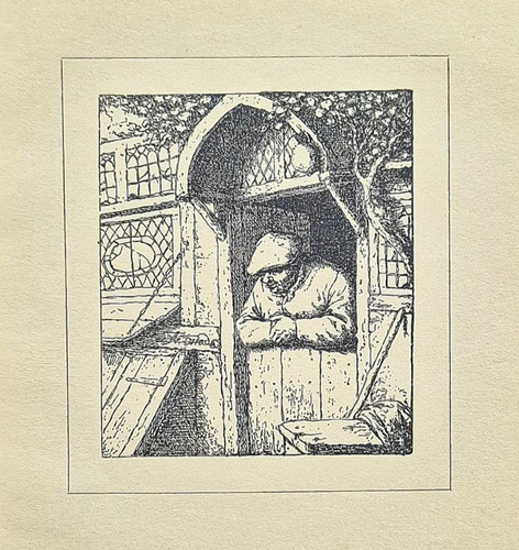Alte lithographie der mann in - lithographie,,