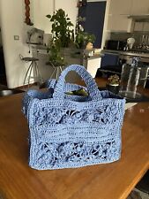 Tragetasche gehäkelt Handarbeit gehäkelt Rafia Stil Dior 