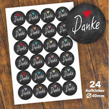 24 Aufkleber "Danke" Etikett