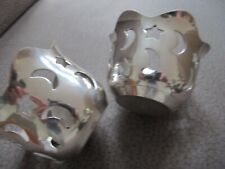  Teelichthalter Mond Sterne 2 Stück silberfarbig Kerzen