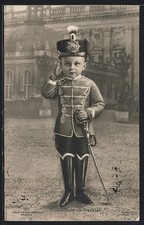 Der kleine Prinz Wilhelm in Husarenuniform, Ansichtskarte 