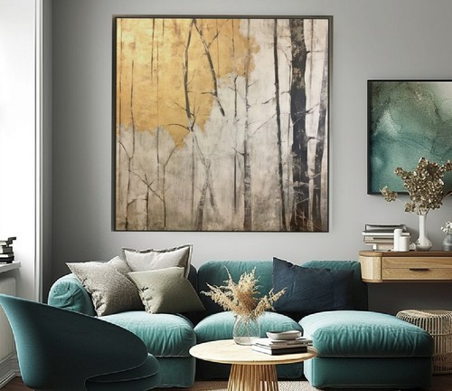 Abstrakt blattgold landschaft - abstrakt,