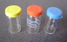 3 OSTMANN Mini Gewürze-Gläser Gewürzgläser - Haushalt Küche Reise - Vintage 50er