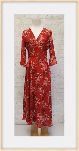 Neu ziegelrotes wickelkleid - neu！ziegelrotes,