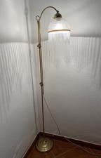 Alte Messing Glas Perlenschirm Stehlampe Stehleuchte 170 cm Hoch