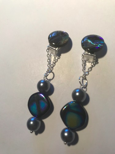 Ohrclips abalone muschel - ohrclips/,