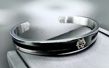 Wolf Fenrir Wikinger Armreif Edelstahl Armband Damen Herren Schmuck Biker 91