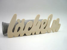 Schriftzug lächeln Sperrholz