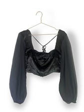 Urban Outfitters Samtkorsett Top Langarm Größe M UK 10 Grunge Festival