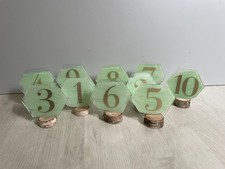 Tischnummern 1-10 Mint gold Hochzeit Tischdeko