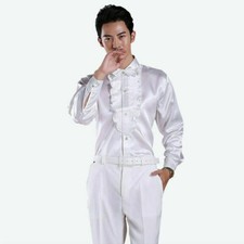 Herren Langärmlig Rüsche