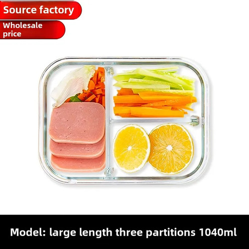 Glas lunchbox rechteckig dicht - glas,
