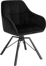 2x Swivel Dining Chair, Upholstered Chair with Armrests Backrest, with Velvet Co