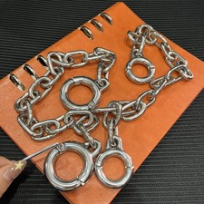 Edelstahl Zehenring Fußfessel Cuffs Zehe Manschetten Kette Bondage Sklave BDSM