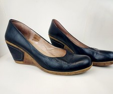 Leder Keilabsatz Schuhe Double